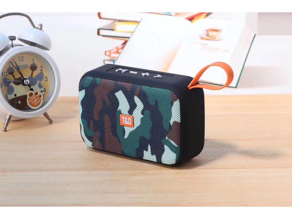 TG506 Portable Bluetooth Speaker with Heavy Bass, Subwoofer, Card Slot, USB Flash Drive, Radio, and Outdoor Charging Capability.
