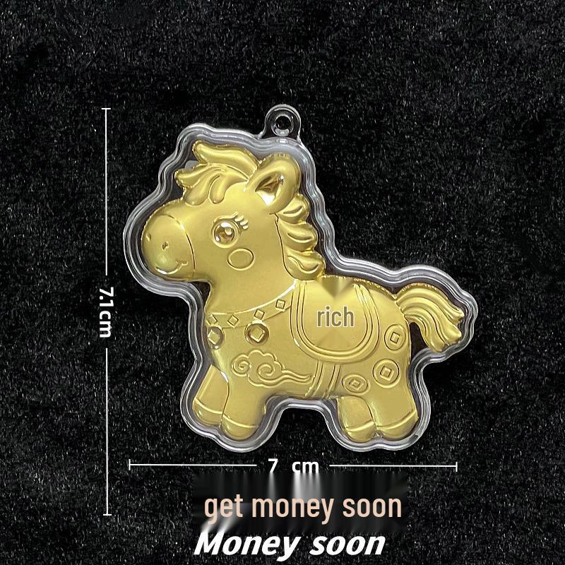 2026 Year of the Horse Pure Gold Keychain Charm, Zodiac Horse Phone Strap Pendant, New Year Gift. Excluding Gold