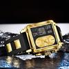 LIGE Fashion Men Quartz Wristwatches FOXBOX Top Brand Luxury Chronograph Square Digital Watch Men Casual Sports Waterproof Clock