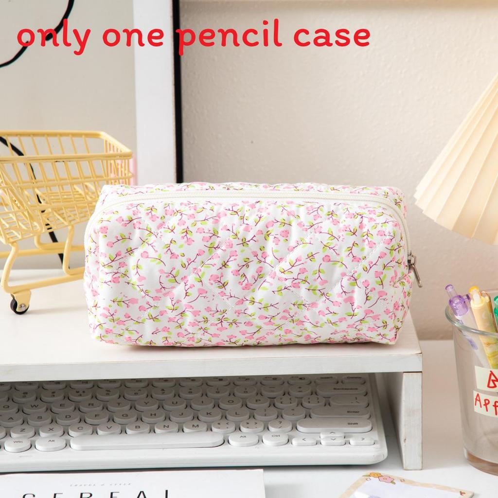 Modern Floral Style Pencil Case With Polyester Material For Girls School Supplies