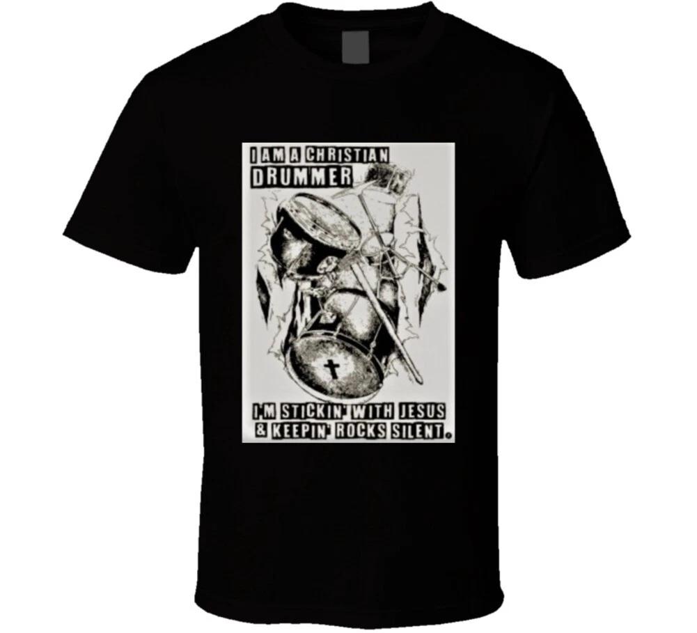 I m A Christian Drummer Stickin With Jesus T Shirt M
