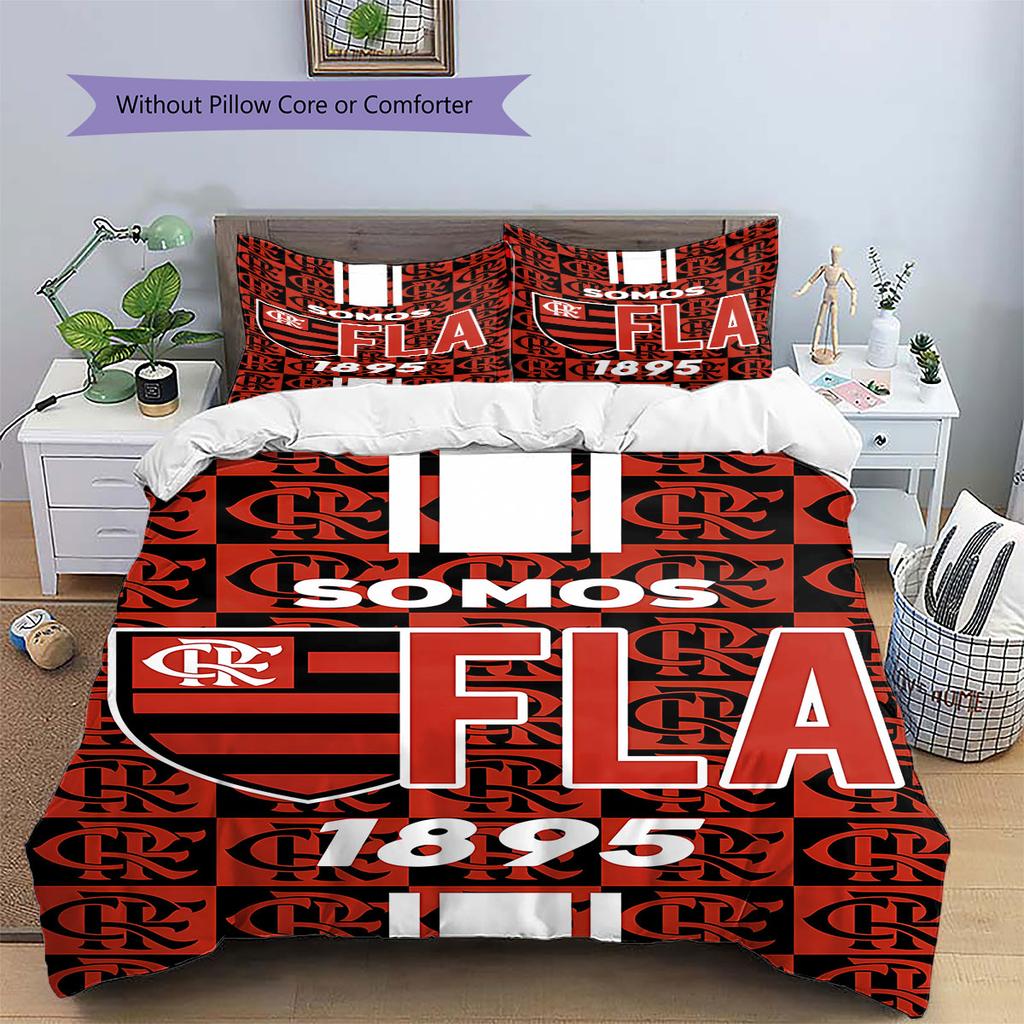Clube de Regatas do Flamengo Pattern Bedding,Quilt Set Quilt Cover Pillowcase Home Birthday Gift(1 * duvet cover + 2 * pillowcase, without core)