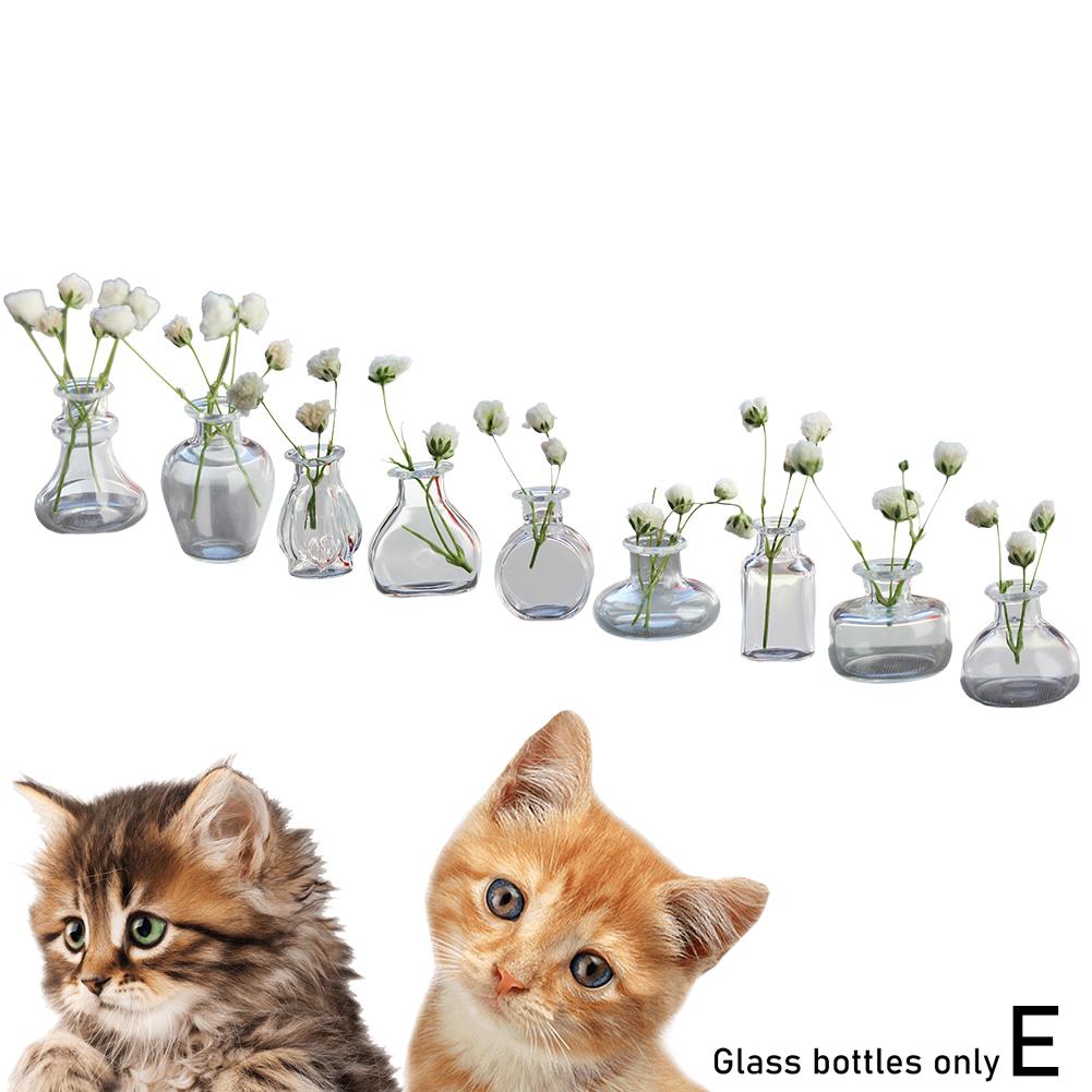 Miniature Vase Set Mini Glass Flowerpot Vase DIY Furniture Toys Dollhouse Miniature Accessories
