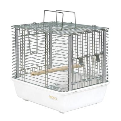 HOEI Heartful Carry Light (23.3 X 29.6 X 27.0 Cm) - Suitable for Budgies, Cockatiels, Medium-sized Parrots, and Other Birds. Silver Plated.