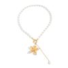 IngeSight.Z Exquisite Luxury Imitation Pearl Choker Necklace Women Trendy Gold Color Flower Tassel Necklace Aesthetics Jewelry
