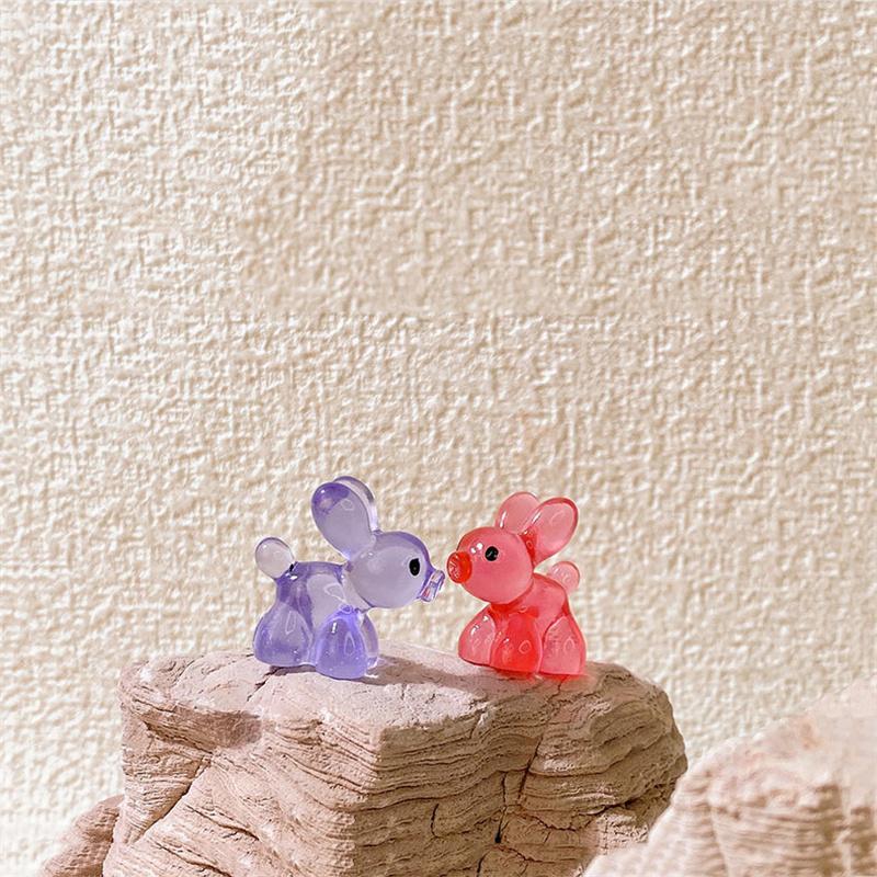 

2Pcs Cute Cartoon Luminous Rabbit Ornament Mini Landscape Garden Decorations