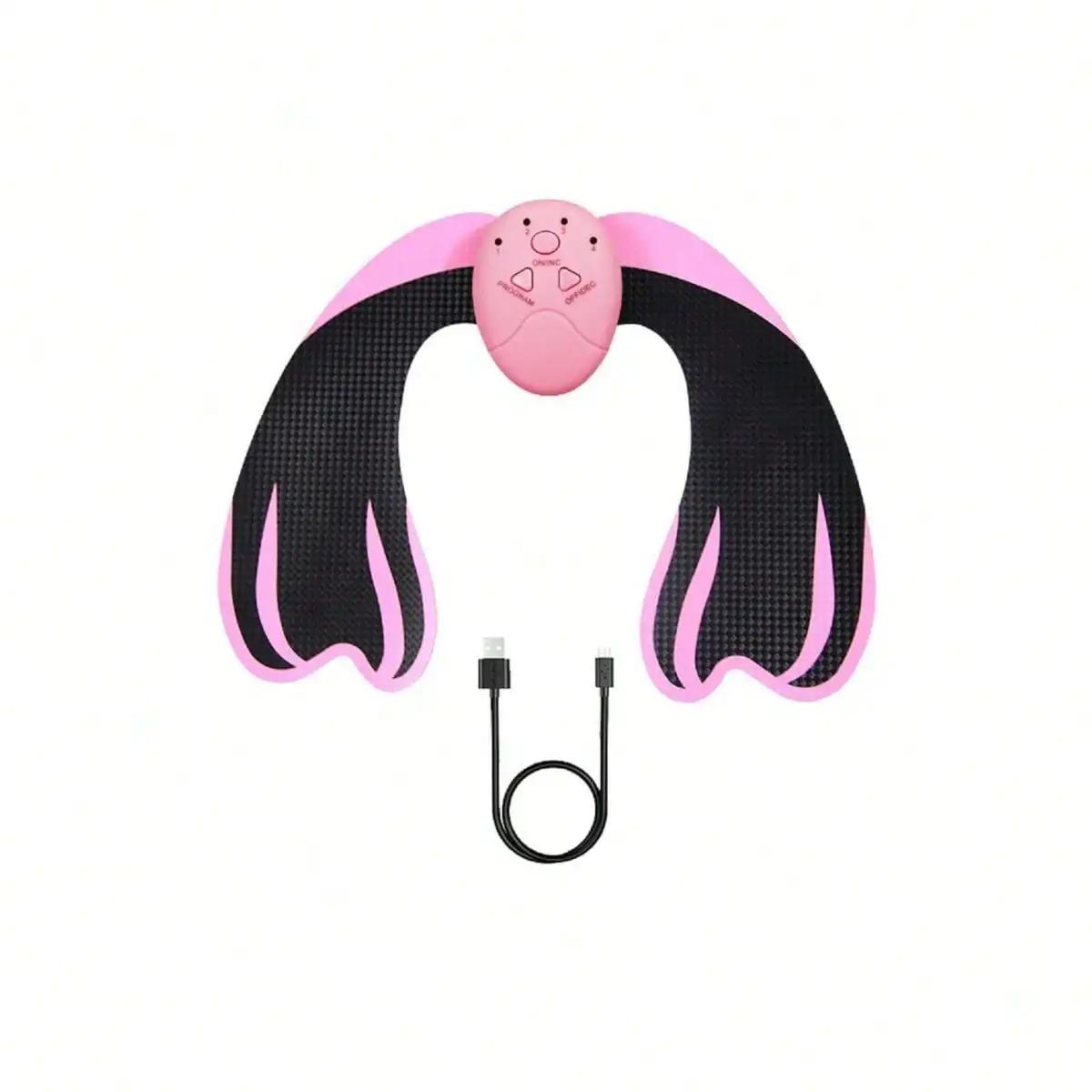 

Ems Тренажер для бедер Электрический Вибрационный Массажер для пресса и ягодиц, Может работать в 8 режимах и 19 уровнях интенсивности розовый