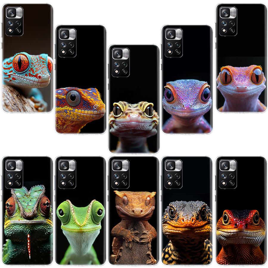 Lizards and Geckos Have Big Eyes Phone Case For Redmi Note 13 12 Pro Plus 14 15 Pro 5G 11 11T 11E 11S 10 Pro 10S 9 9S Cover Cell