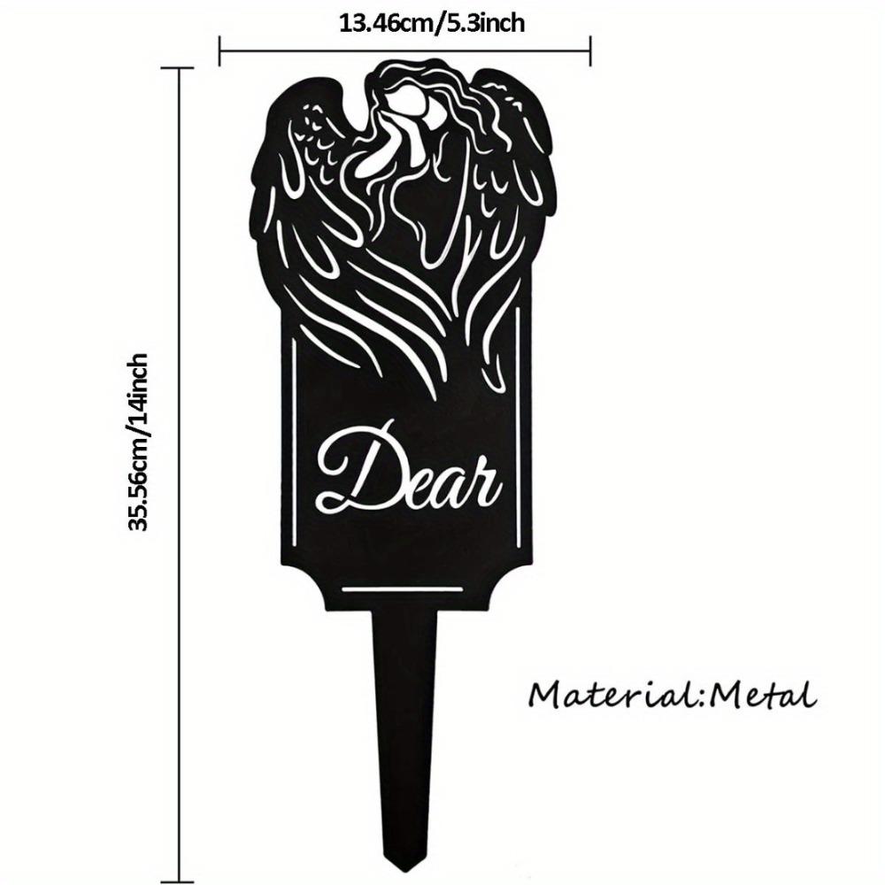 

Elegant Metal Angel Wings Garden Stake Outdoor Decor Pet Memorial Yard Cemetery Sympathy Wall Art Decorative Sign Dear
