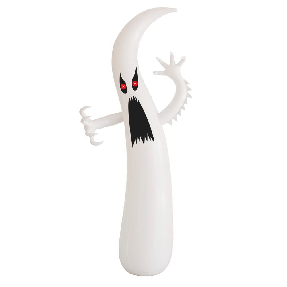 In-stock Inflatable Glowing White Ghost Pumpkin for Outdoor Halloween Decoration
