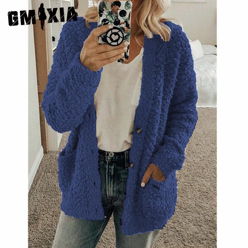 

GMXIA женские винтажные повседневные куртки и пальто с решетчатым принтом, осенне-зимние куртки и пальто с длинными рукавами XXL темно-синий