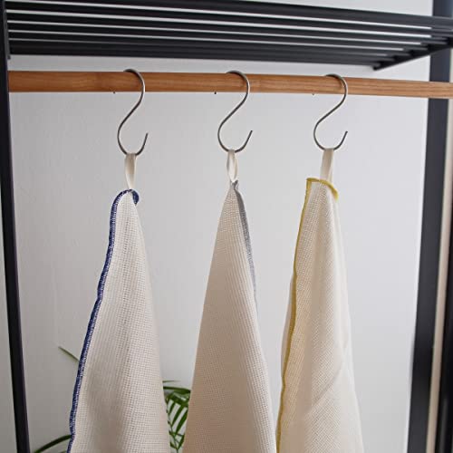 Kamoshika Tool Shop Dishcloths, Set of 3, Made in Japan, 50 x 35 cm, Large Size, 100% Cotton, for Drying Dishes, Hands, and Kitchens