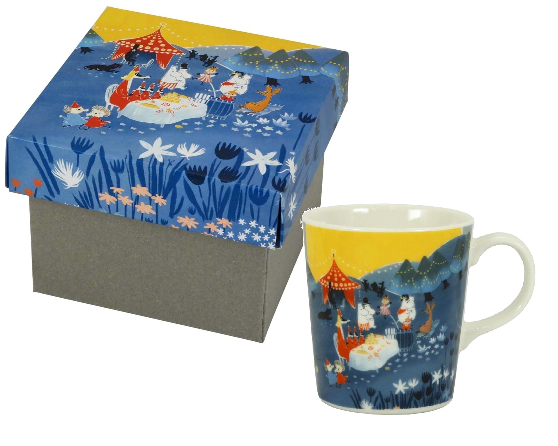 

Керамическая кружка в подарочной коробке с принтом «Муми-дизайн» Диаметр x Высота 9 см Идеальное качество, сделано в Yamaka Shoten (Партия) 8.5cm (300мл) Подарок, Япония, MM71012-11 темно-синий