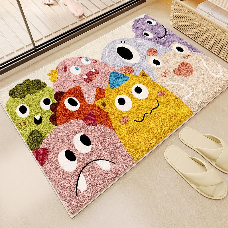 Absorbent Monster Bathroom Floor Mat Bathroom Floor Mat Imitation Cashmere Door Mat Non-slip Mat Household Bedroom Carpet Door Mat