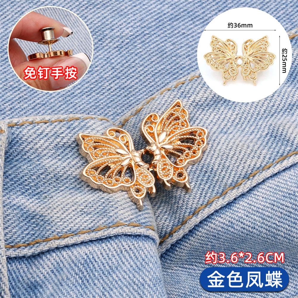 Waist Tightener Buckle Reducer for Loose Pants Removable Adjustable Jeans Buttons Pin Easy Install Clothing DIY Repair Tool Kit