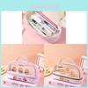 Capybara Pen Case Transparent Dual Layer Storage For School Students