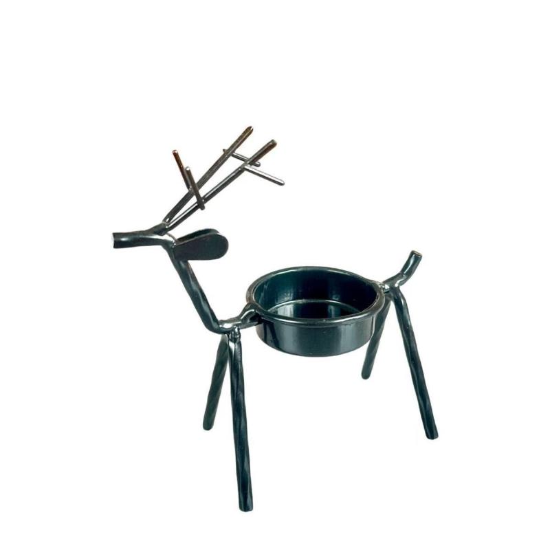 Exquisite Candlestick Decoration Christmas Reindeer Candlestick Durable Iron Candlestick Christmas Halloween Home Decoration