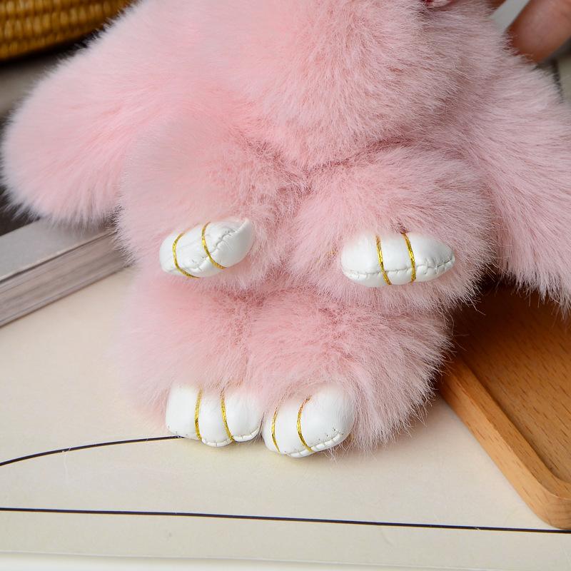 Mini Rabbit Hair Bow Pendant Bag Strap Car Key Chain Cute Bunny Couple Pendant Cute Keychain Key Chains
