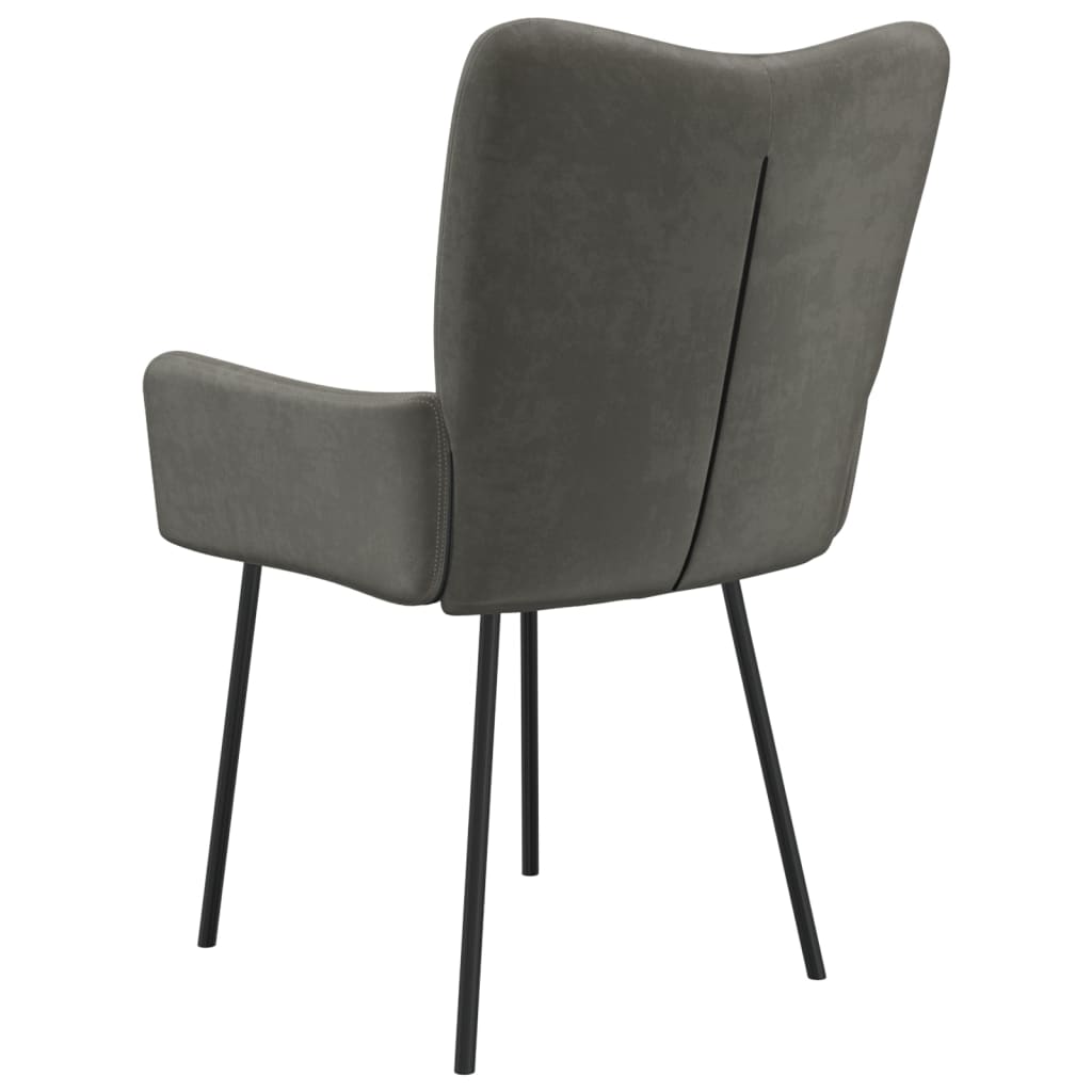 Dining Chairs 2 Pcs Dark Grey Velvet