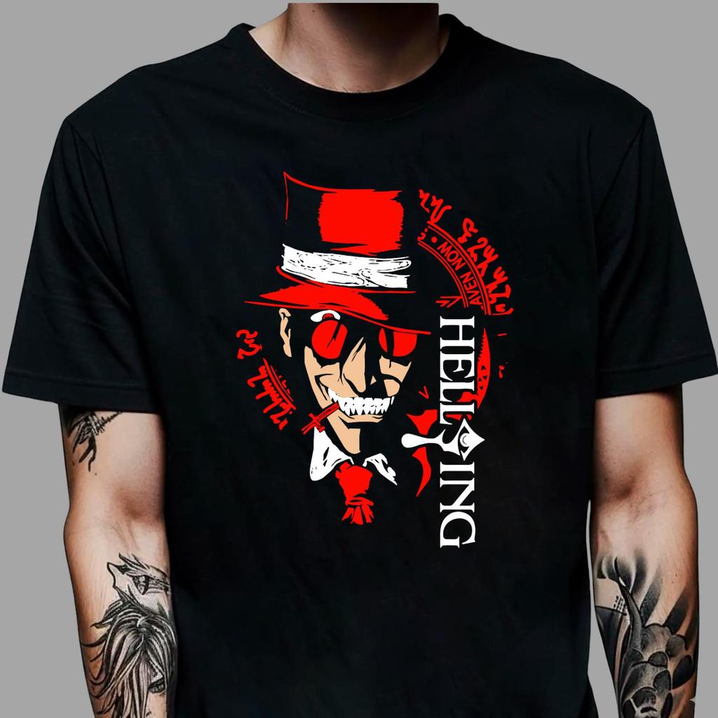Hellsing Anime Tshirt Alucard Gift Vampire Comic Shirt for Men and Women Summer Cotton Loose Fashion Short Sleeve Top
