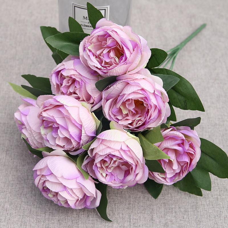 Silk Peony Artificial Flowers Wedding Decor With Realistic Design For Photography Props