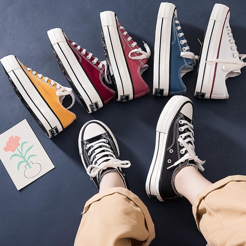 Ryan Platform Canvas Shoes Women's Low-top Board Shoes Casual Versatile Students Increase Height and Look Thin