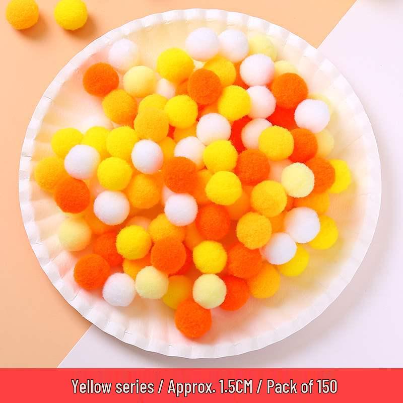Mixed Color Fluffy Pom Poms: High Elasticity Handmade Plush Balls for DIY Decorative Accessories