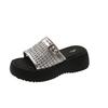 Summer Ladies Thick-soled Fashion Slippers Breathable Mesh Sponge Cake Base One Kick Women's Sandals Leisure Dress Women Shoes