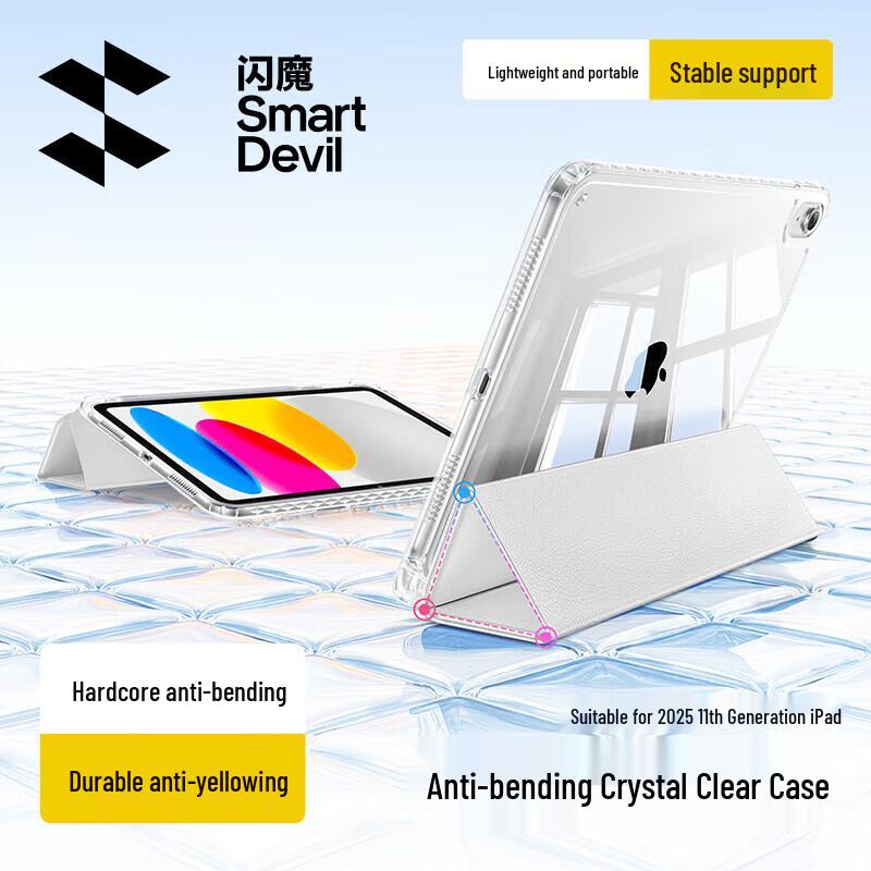 ShineMore Transparent Acrylic iPad Case with Pen Slot