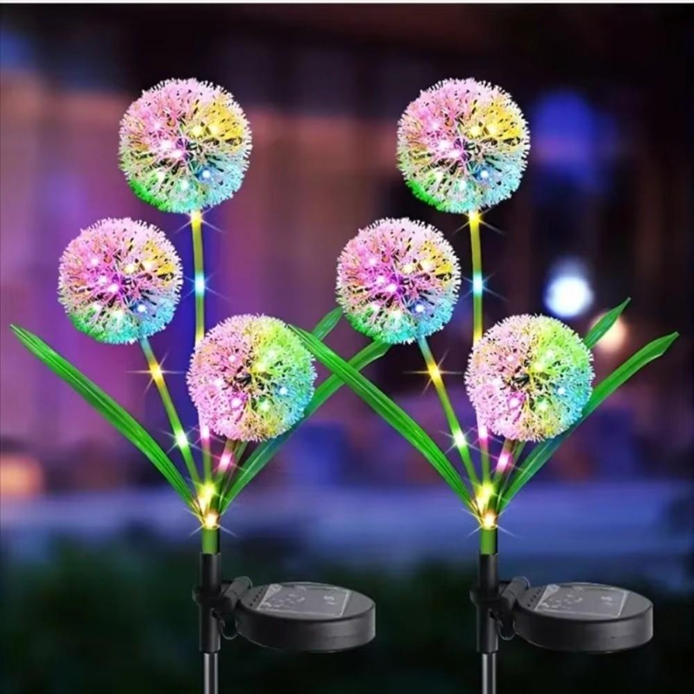 1/3 Heads Dandelion Lights Solar Powered Solar Yard Lights New Insertion Decorative Lamp