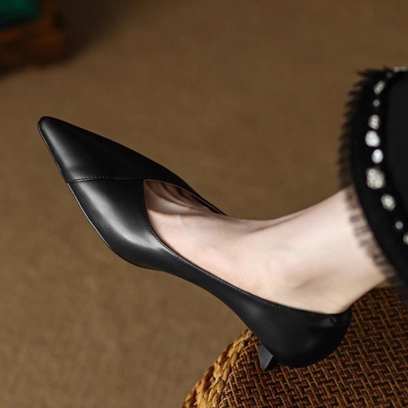 

Мода Мода Классические Женские Туфли-Лодочки Заостренный Носок Одинарные Туфли Натуральная Кожа Офисная Обувь Летние Элегантные Женские Легкие Высокие Каблуки 35