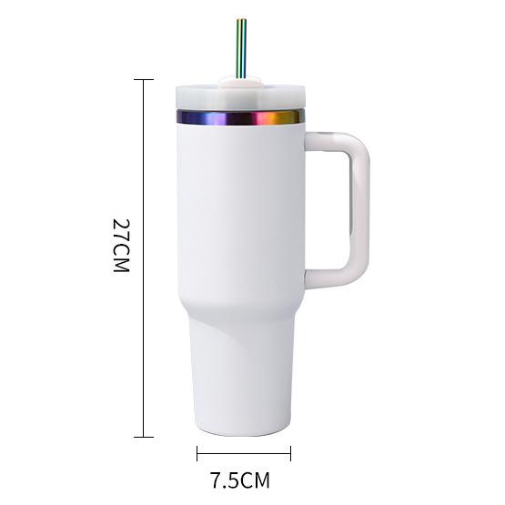 40oz Large Capacity Rainbow Plated Vacuum Insulate Tumbler Outdoor Travel Sports Water Bottle Mugs for Holographic Laser