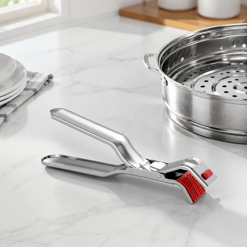 Stainless Steel Bowl and Dish Lifter Heat-Resistant Warm Lifting Tongs with
