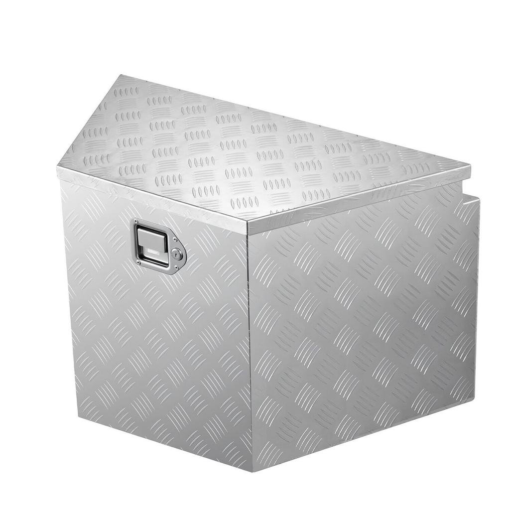 Trailer Tongue Box, 838 x 483 x 457 mm Aluminum Trailer Tongue Tool Box, Heavy Duty Storage Organizer with Lock & Keys, Utility Tool Chest for Pickup