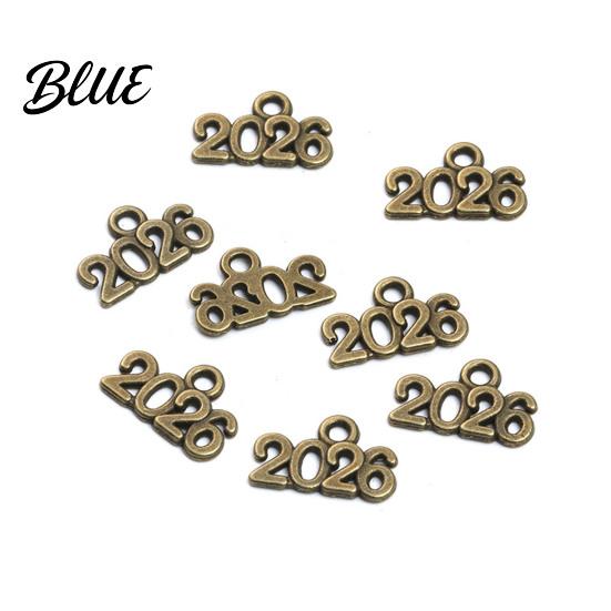 Holiday Number Decor 50Pcs 2026 Alloy Charm Vintage Decoration Accessories