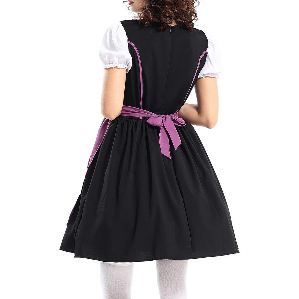 Women's Vintage Dress Solid Color Patchwork Cosplay Dresses