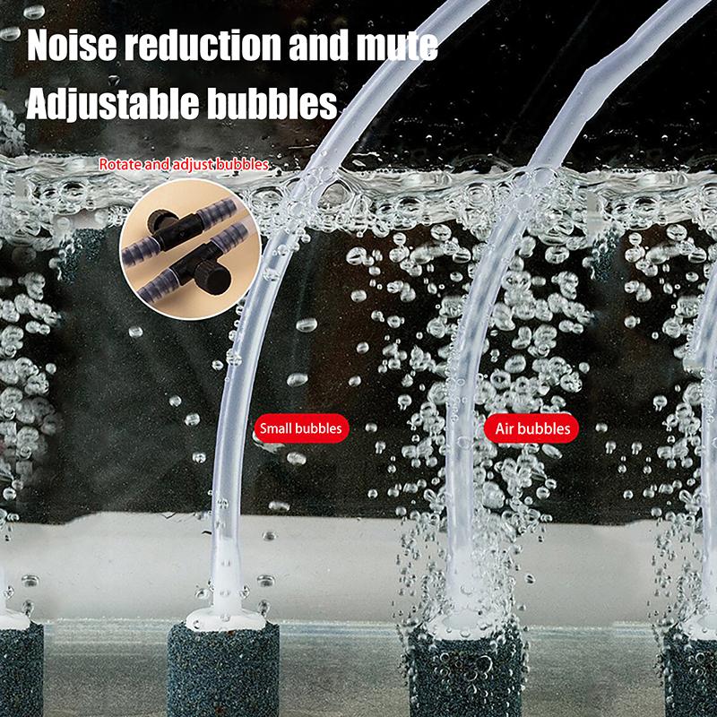 Usb 5V 1W Aquarium Oxygen Air Pump Fish Tank Mini Compressor Double Outlet With Check Valve Silent Oxygenator Bubble Aerator