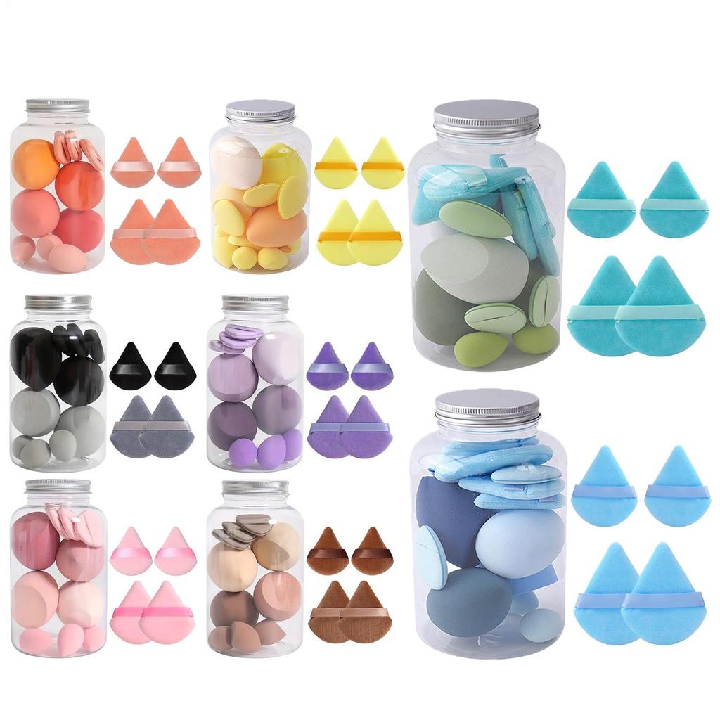 14pcs/set Mini Make Up Sponges Makeup Sponge Cosmetic Soft Beauty Sponge Powder Puff Long Lasting Beauty Sponge Wet Dry Use
