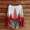 Women's Fashion Long Sleeve Christmas Snowman Snowflake Print Jacket Cardigan