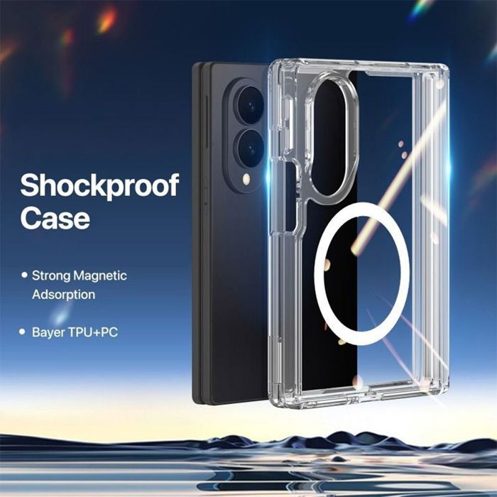 Coque pour Samsung Galaxy Z Fold 8, Protection avec Cercle Magnétique Antichoc - Transparent