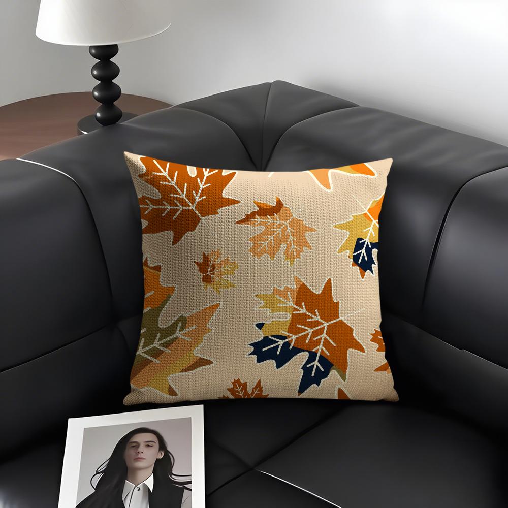 

Maple Leaves Luxury Cushion Cover Natural Linen Organic Fabric DoubleSided Printing Sofa Home Decor Gift Pillow Case 30x30cm