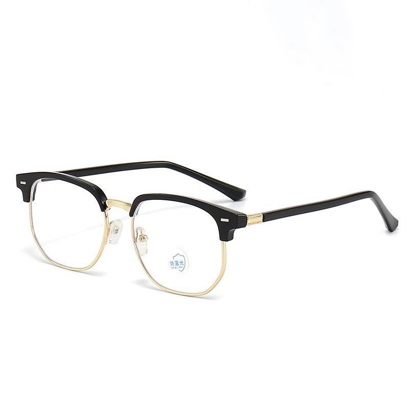 

Unisex Half-Frame Business Glasses: Myopic Fashion with Blue Light Protection