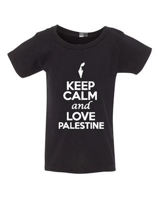 Bleib ruhig und liebe Palästina Land Menschen Patriotisches Kleinkind Kinder T-Shirt Tee Unisex T-Shirt