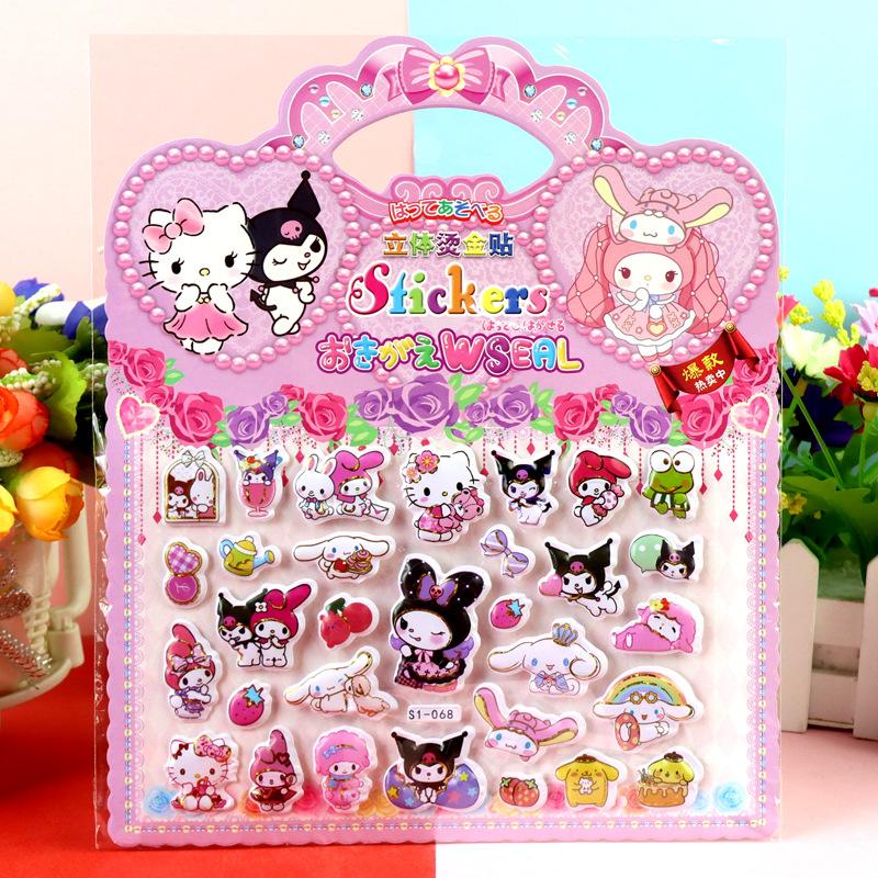 

4 шт. Sanrio мультфільм 3D Hello Kitty My Melody Cinnamoroll золота фольга наклейка нагорода декоративна наклейка Різдвяний подарунок