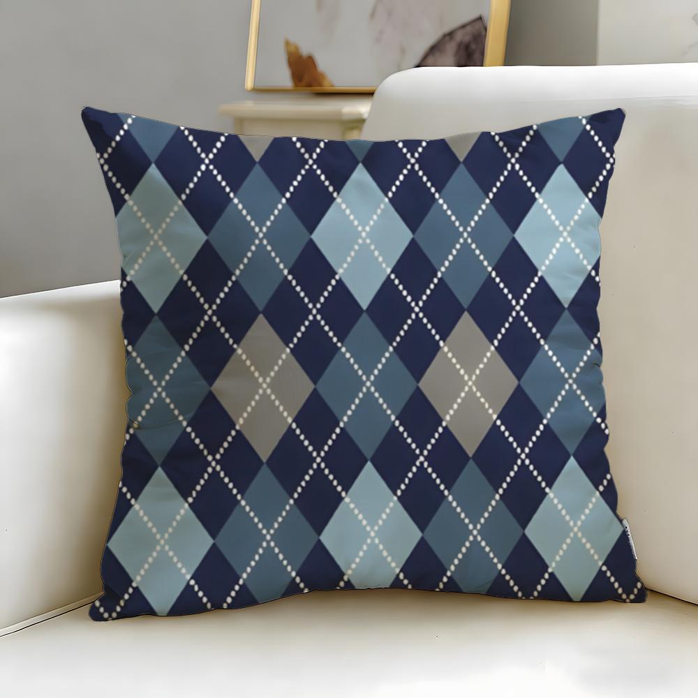 Stripes intersecting Cushion Cover Soft  EasyWash Pillow Case  Versatile for Couch Bed Travel and Office