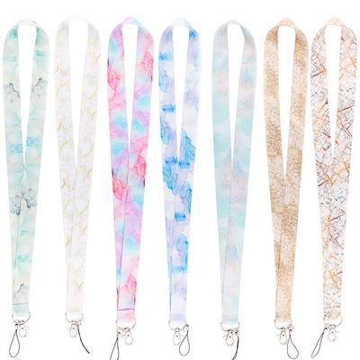 Marmerprint Nekband Sleutelhanger Lanyard Voor Sleutels ID-kaart Badgehouder Keycord DIY Ophangtouw Mobiele Telefoon Accessoires