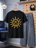 1pc Teenager'S Graphic T-Shirt Cool Sunglasses Smile Sun Print Short Sleeve Crew Neck for Teenagers [solely 1pc T-SHIRT], For Teenager