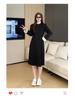 2025 Spring Slimming Plus Size Long Sleeve Knitted Dress for Women