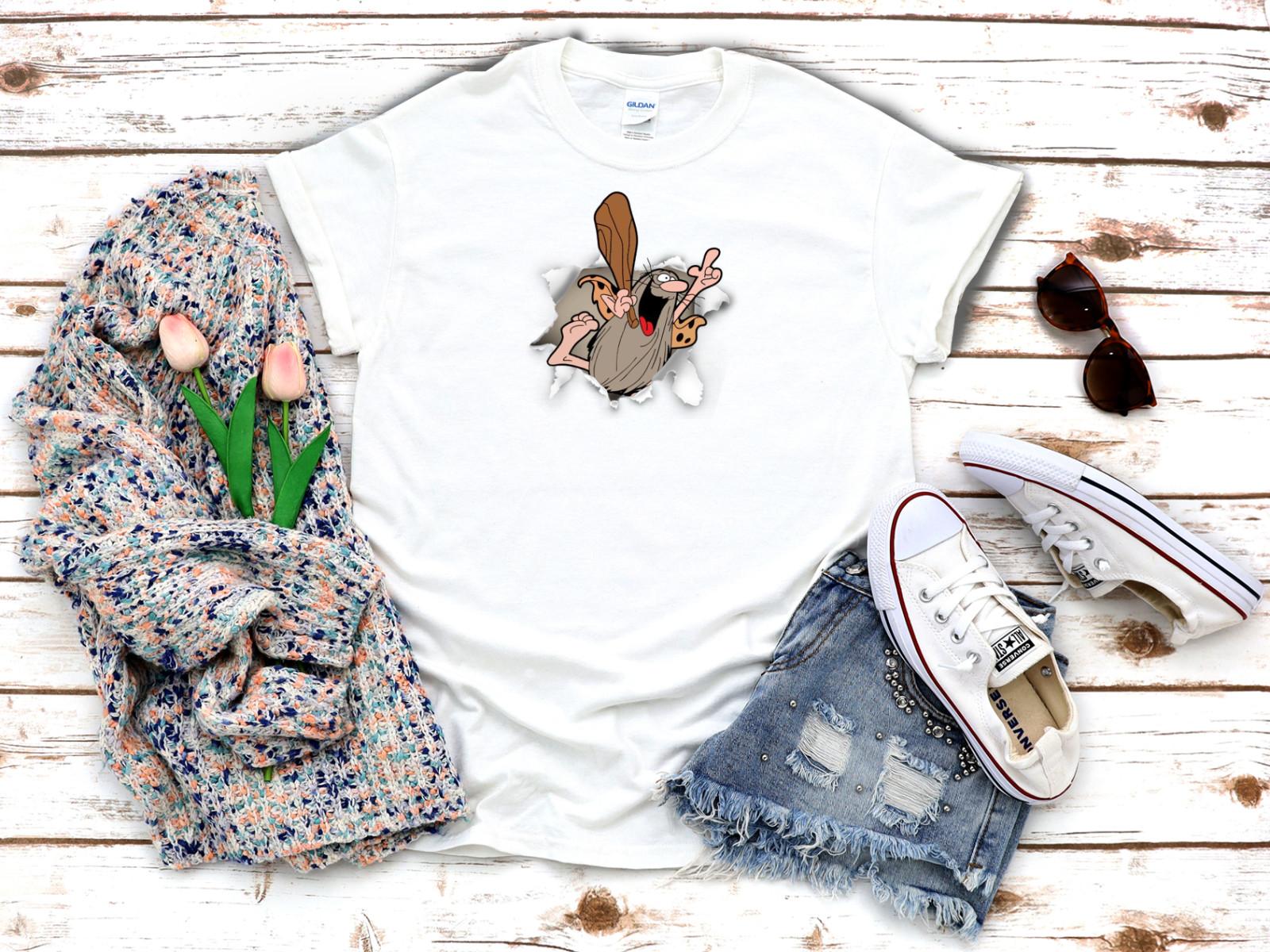 

26 Torn effect Captain Caveman Funny White Women s 3 4 Short Sleeve T-Shirt K1040 Unisex T-Shirt XL