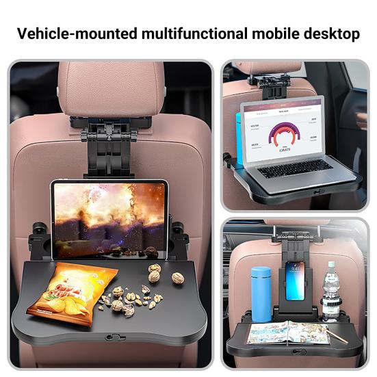 A08 Car Travel Table Board Multifunctional Height Adjustable Universal Headrest Mount Seat